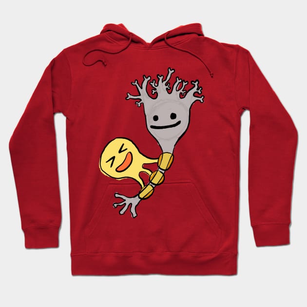 Neuron with oligodendrocyte Hoodie by glowglowworm